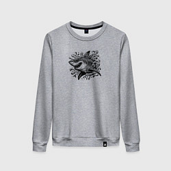 Женский свитшот Акула с коварной улыбкой