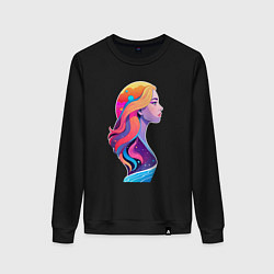 Женский свитшот Космос девушка профиль