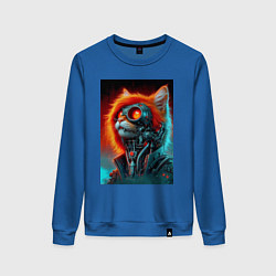 Женский свитшот Рыжий кот вампир - стимпанк