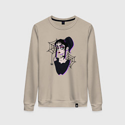 Свитшот хлопковый женский Лидия - Битлджус, цвет: миндальный