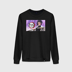 Свитшот хлопковый женский Demon slayer black go, цвет: черный