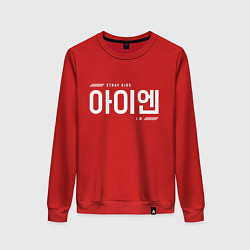 Свитшот хлопковый женский Айен stray kids, цвет: красный