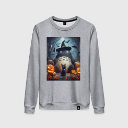 Женский свитшот Totoro and black cat - halloween fantasy