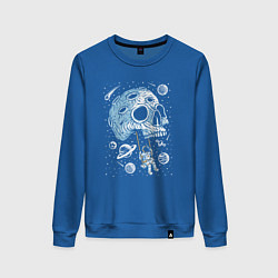 Женский свитшот Череп и качели в космосе
