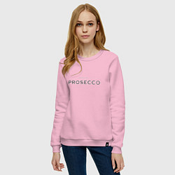 Свитшот хлопковый женский Prosecco mood original, цвет: светло-розовый — фото 2