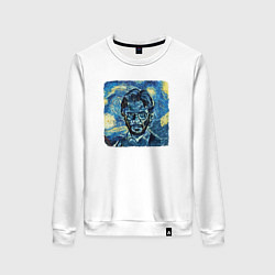 Свитшот хлопковый женский Профессор на картине Ван Гога, цвет: белый