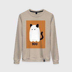 Женский свитшот Котик-призрак на хэллоуин