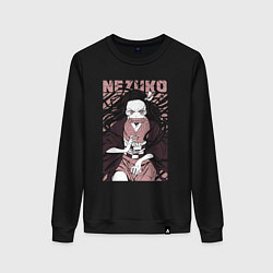 Свитшот хлопковый женский Nezuko black total cost, цвет: черный