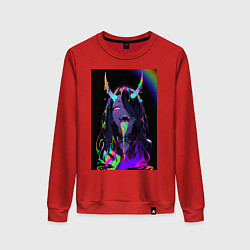 Свитшот хлопковый женский Дьяволица секси, цвет: красный
