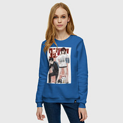 Свитшот хлопковый женский Такакура Момо Аясэ, цвет: синий — фото 2