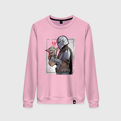 Женский свитшот Беби Йода и Мандалорец