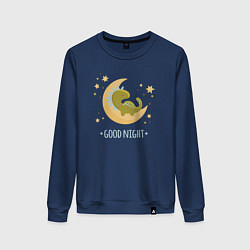 Женский свитшот Динозаврик спит на луне