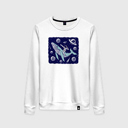 Женский свитшот Кит и космонавт