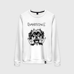 Свитшот хлопковый женский Evanescence - rock dog, цвет: белый