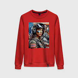 Женский свитшот Крутая девчонка пилот ВВС