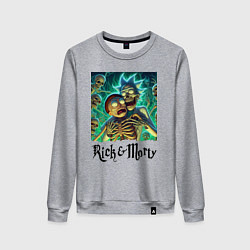 Свитшот хлопковый женский Rick and Morty - horror, цвет: меланж