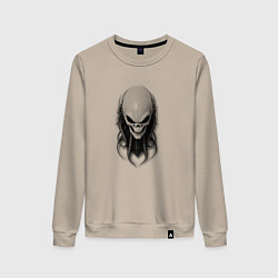 Женский свитшот Зловещий череп с щупальцами