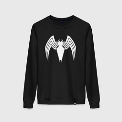 Свитшот хлопковый женский Venom spider logo, цвет: черный