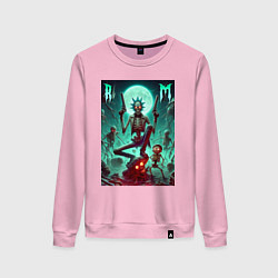 Женский свитшот Скелет Рика с двумя пистолетами и Морти