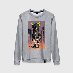 Женский свитшот Уличный котёнок хулиган - нейроарт