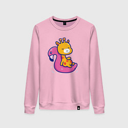 Женский свитшот Жираф в бассейне