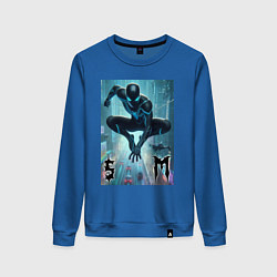 Свитшот хлопковый женский Spider-man neon glow, цвет: синий