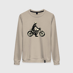 Женский свитшот Скелет мотоциклист