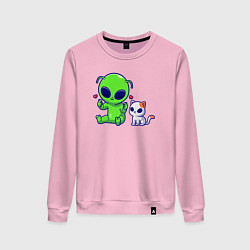 Женский свитшот Пришелец и питомец