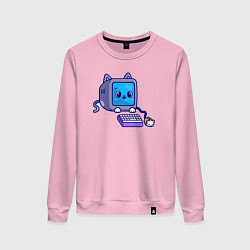 Женский свитшот Компьютерный котик