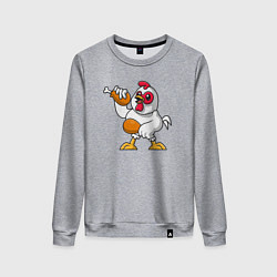 Свитшот хлопковый женский Куриные ножки, цвет: меланж