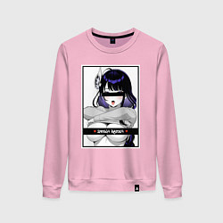 Свитшот хлопковый женский Секси Шогун Райден - Genshin impact, цвет: светло-розовый