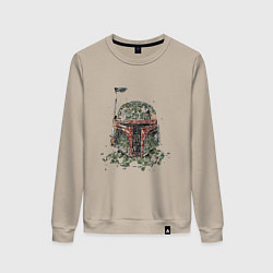 Женский свитшот Мандалорский шлем мазайка