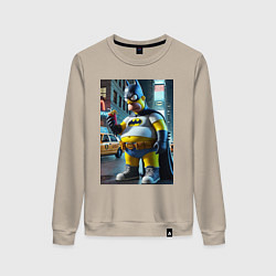 Свитшот хлопковый женский Бэтсимпсон купил в фастфуде картофель фри, цвет: миндальный