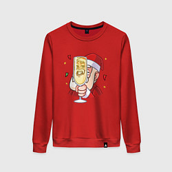 Женский свитшот Счастливый дед мороз с шампанским