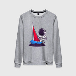 Свитшот хлопковый женский Космонавт яхтсмен, цвет: меланж