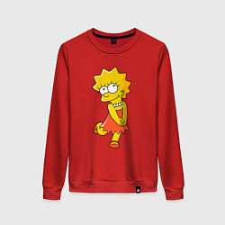 Свитшот хлопковый женский Lisa Simpson, цвет: красный