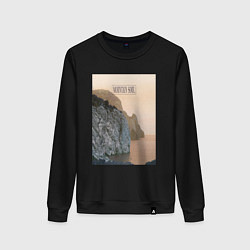 Свитшот хлопковый женский Горная душа, цвет: черный