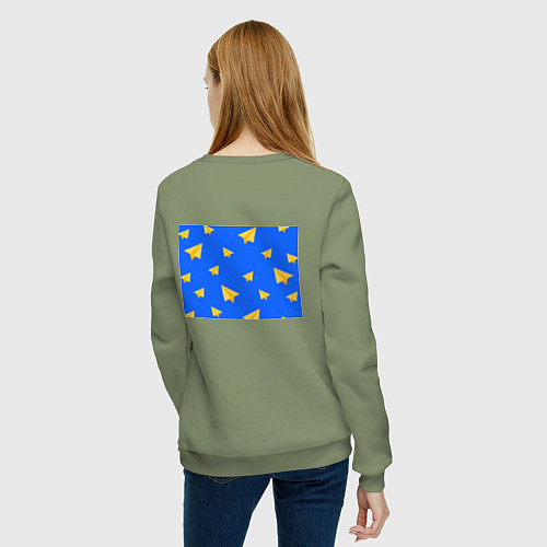 Женский свитшот Желтый самолетик / Авокадо – фото 4