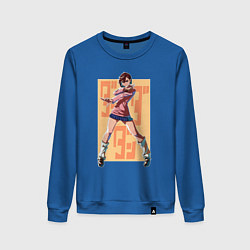 Свитшот хлопковый женский Momo Ayase, цвет: синий