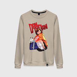 Свитшот хлопковый женский Момо Аясэ: Турбо Бабка, цвет: миндальный