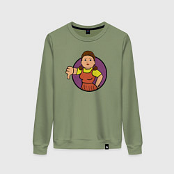 Свитшот хлопковый женский Squid game girl, цвет: авокадо