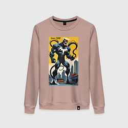 Свитшот хлопковый женский Trump-Venom superhero - ai art fantasy, цвет: пыльно-розовый