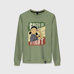 Женский свитшот Зелёный и красный свет