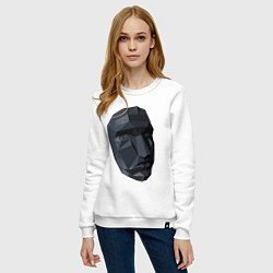 Свитшот хлопковый женский Boss mask, цвет: белый — фото 2