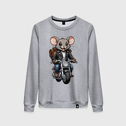 Свитшот хлопковый женский Biker mice, цвет: меланж