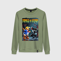 Женский свитшот Donald vs Venom - ai art fantasy