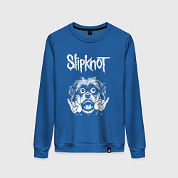 Свитшот хлопковый женский Slipknot rock dog, цвет: синий