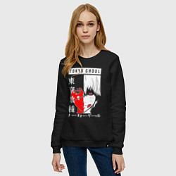 Свитшот хлопковый женский Токийский Гуль 1000-7, цвет: черный — фото 2