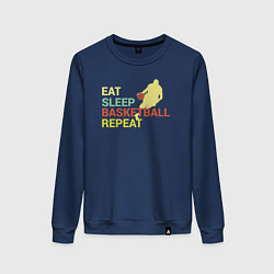 Женский свитшот Еда сон баскетбол