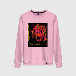 Женский свитшот Леопард-разноцветная абстракция